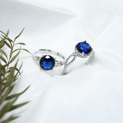 Buy Round Blue Stone Silver Rings Online in Pakistan