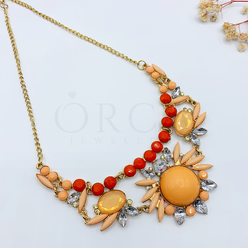  Buy Cream and Red Stone Choker Necklace for Women Online in Pakistan