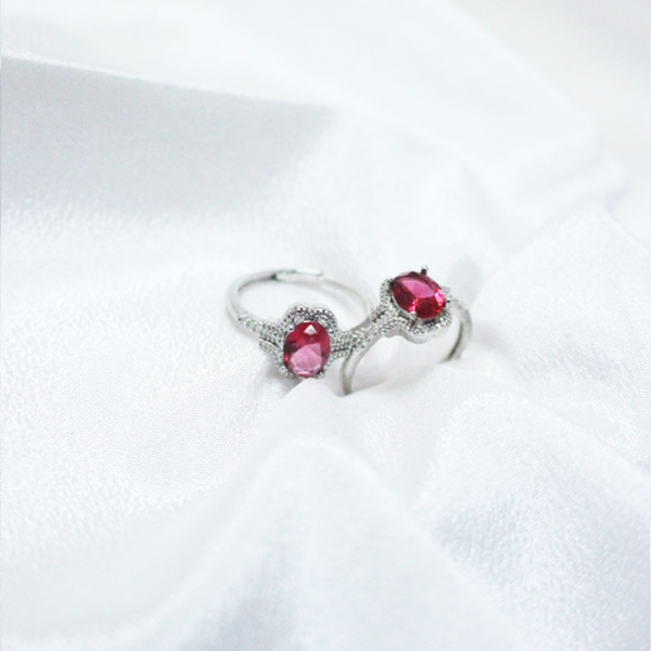 Buy Soft Pink Stone Silver Rings Online in Pakistan