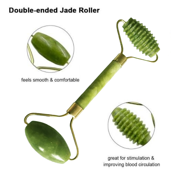 3 Piece Jade Rollers Set with Gua Sha