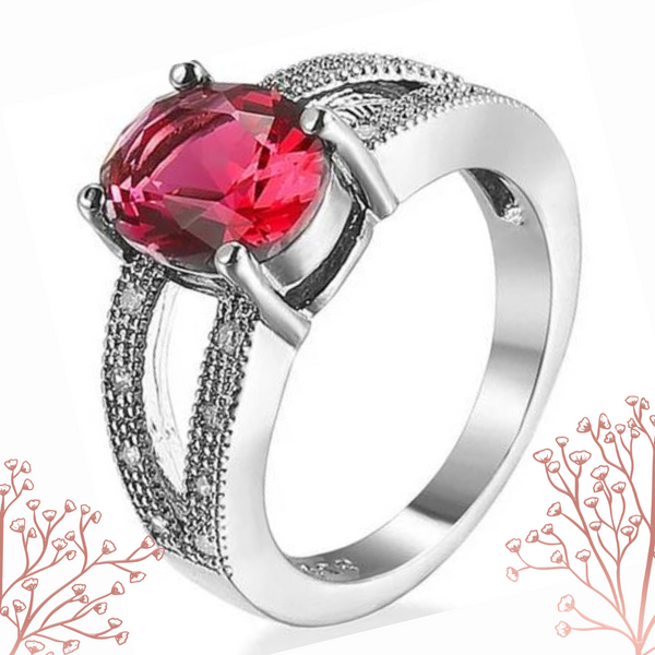 Buy Luxury Pink Stone Silver Rings Online in Pakistan