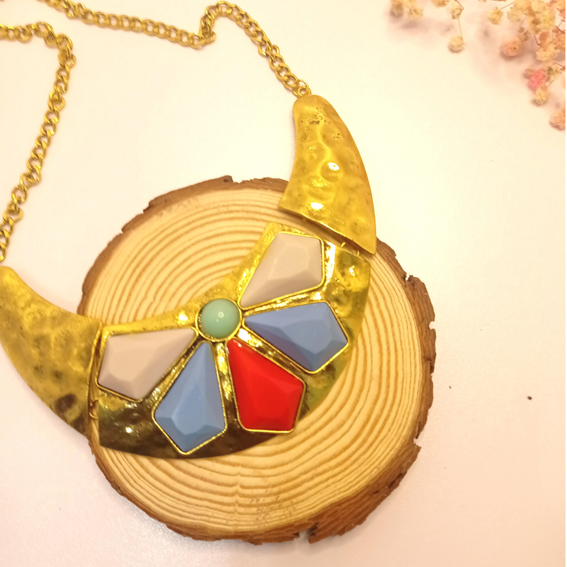 Multi Color Gold Plated Women Choker necklace
